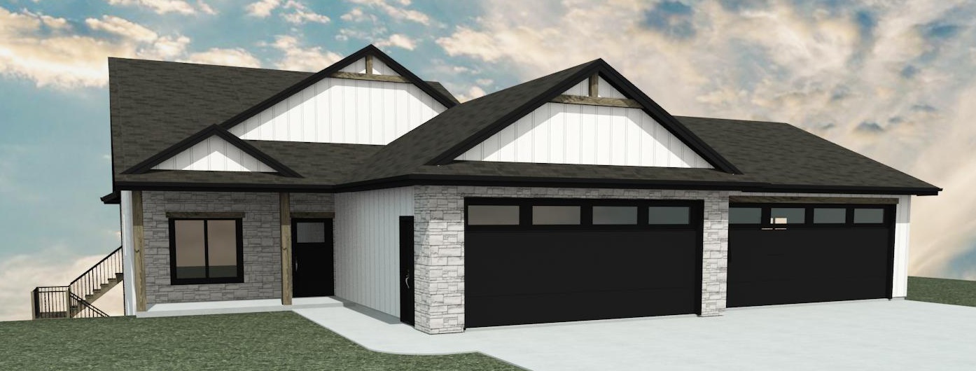 Front exterior rendering of the upcoming custom home on East Claremont Street